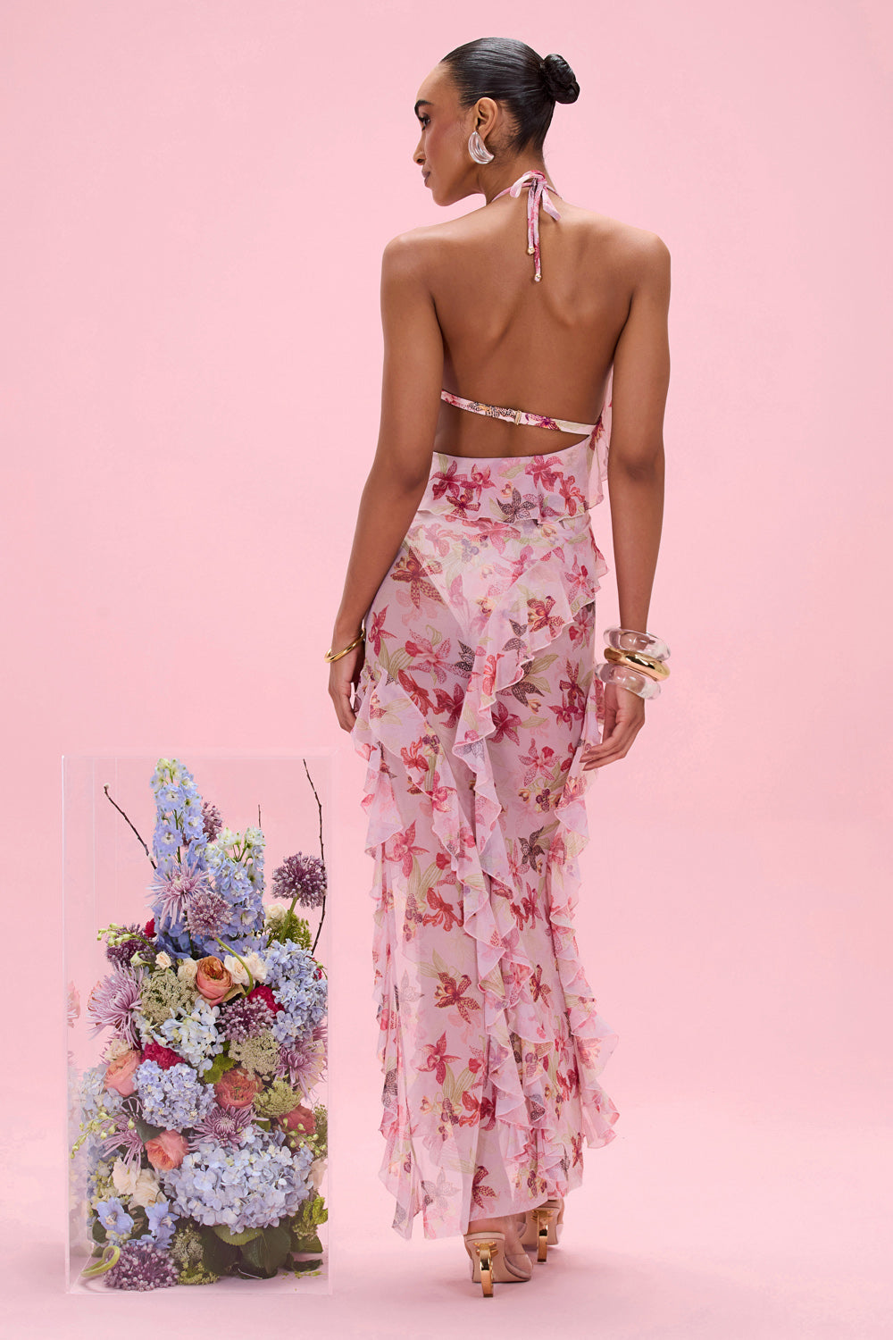 VESTIDO LONGO ORCHID BLOOM  ROSE