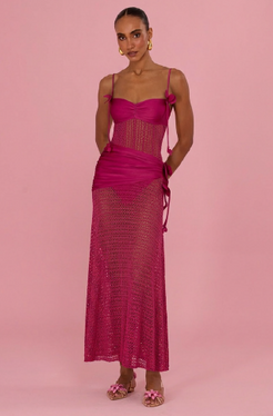 VESTIDO LONGO TELA SUNPETAL VERMELHO