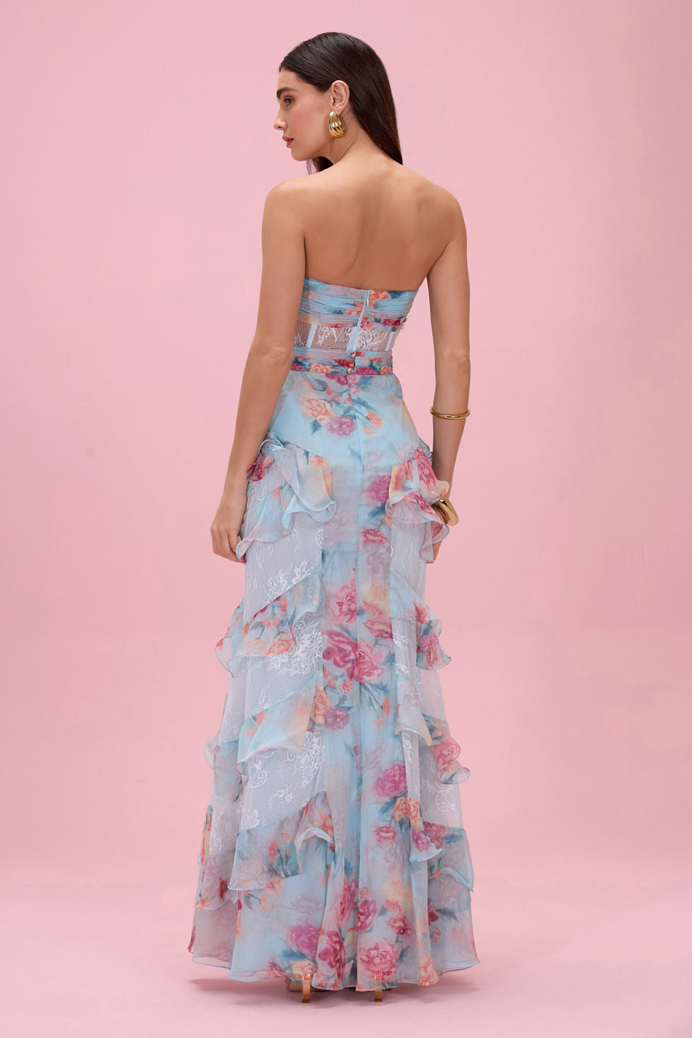 VESTIDO LONGO FLORA MIST AZUL