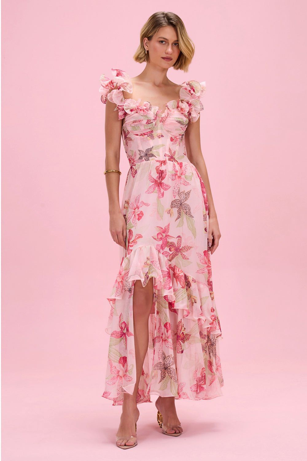 VESTIDO LONGO ORCHID BLOOM  ROSE