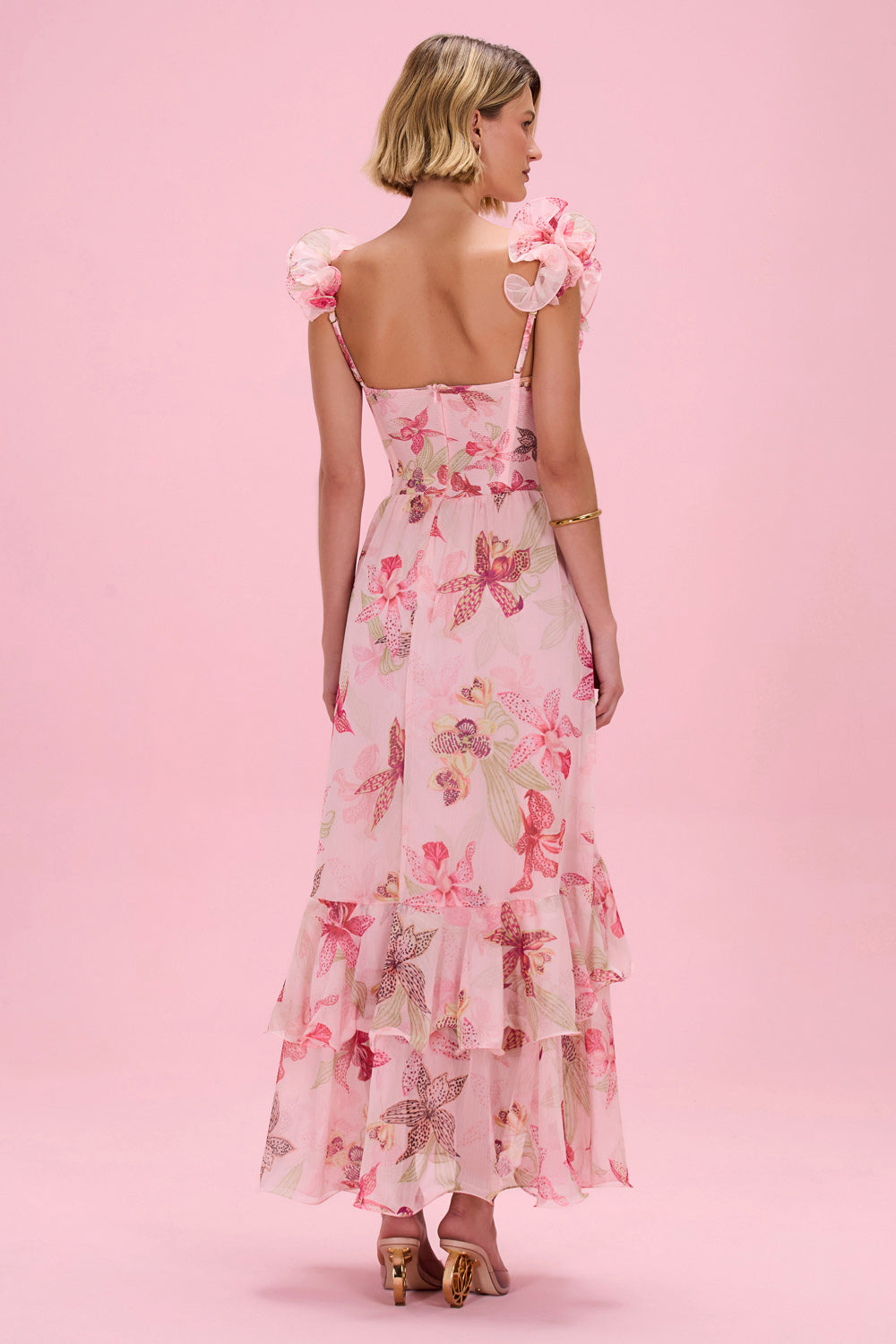 VESTIDO LONGO ORCHID BLOOM  ROSE