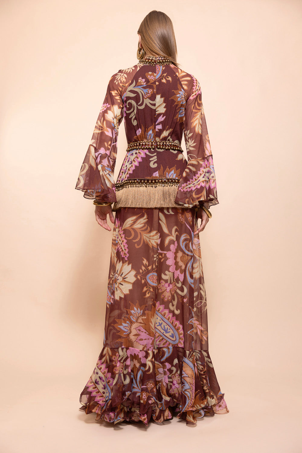 VESTIDO LONGO BOHO
 MARROM