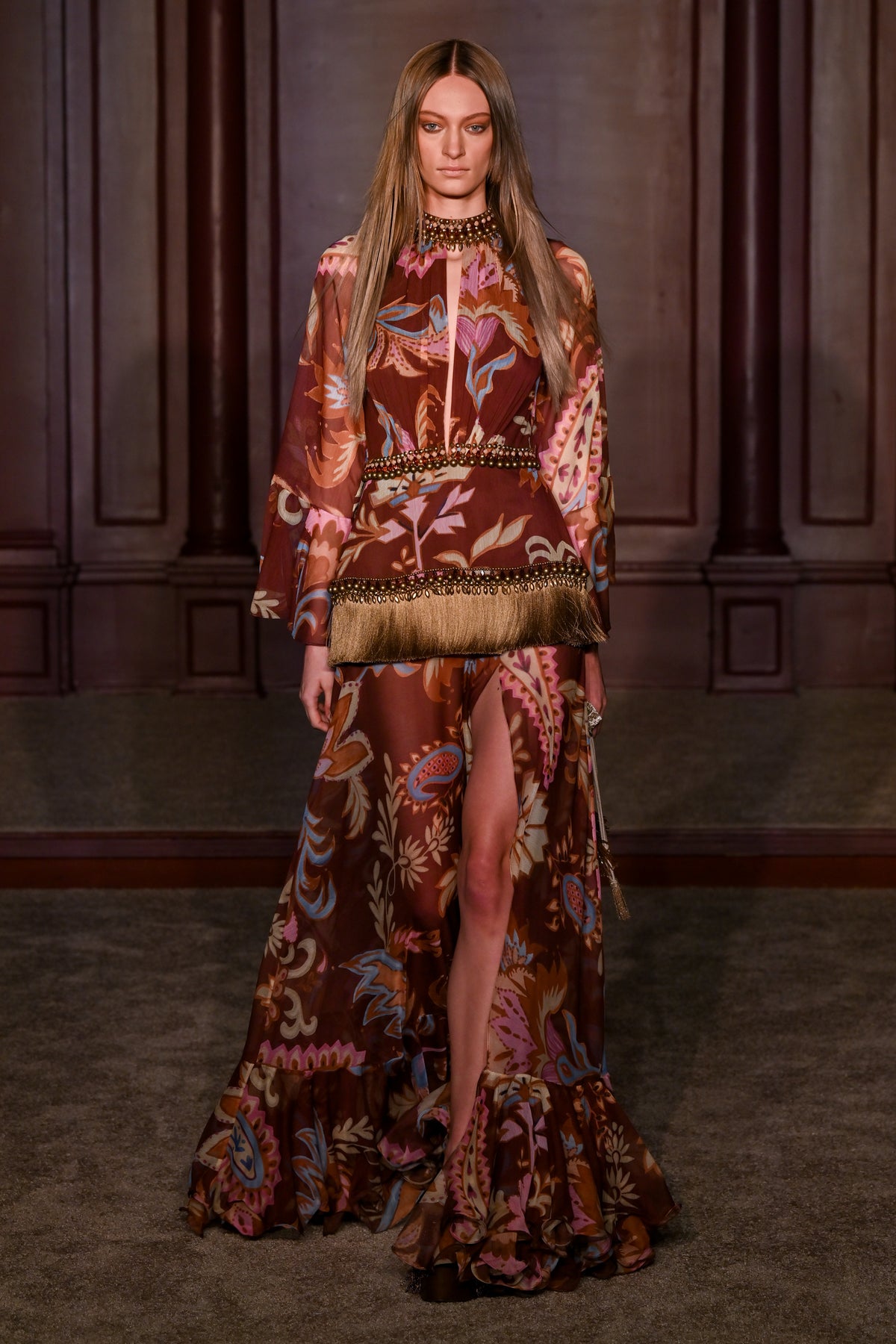 VESTIDO LONGO BOHO
 MARROM