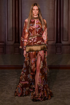 VESTIDO LONGO BOHO
 MARROM