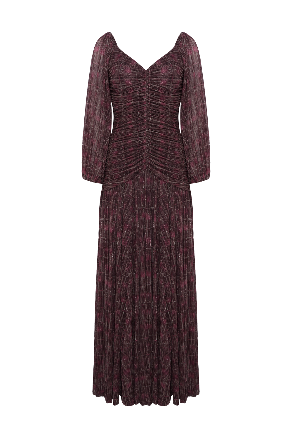 VESTIDO LONGO ROSE MIRAGE LUREX  MARROM