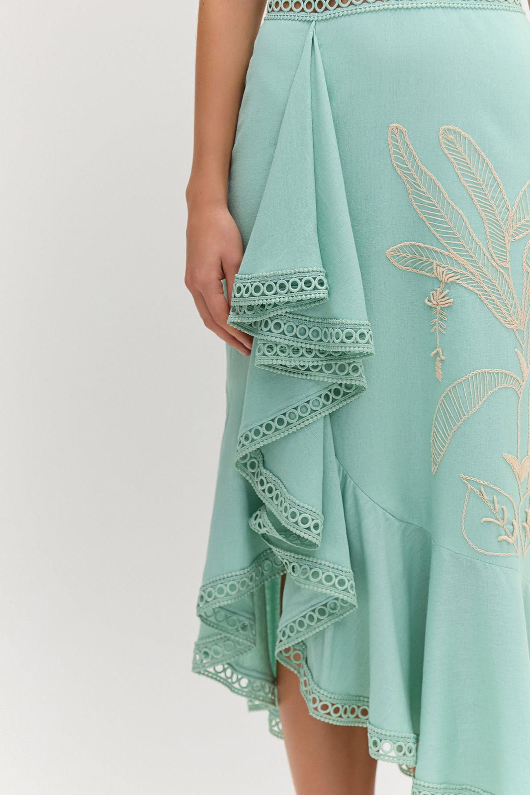 VESTIDO MÍDI LINHO CANDY VERDE