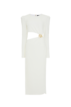 VESTIDO MIDI MALHA MERIAN OFF WHITE