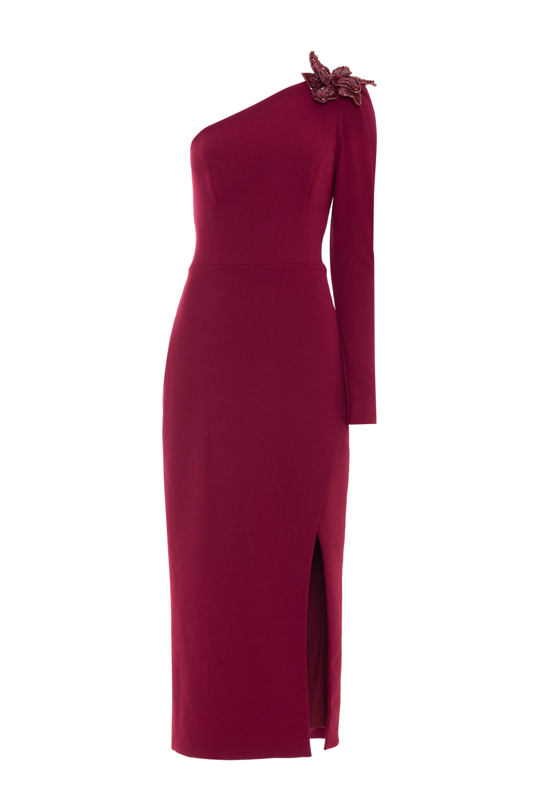 VESTIDO MIDI CREPE MYSTIQUE  VERMELHO ESCURO