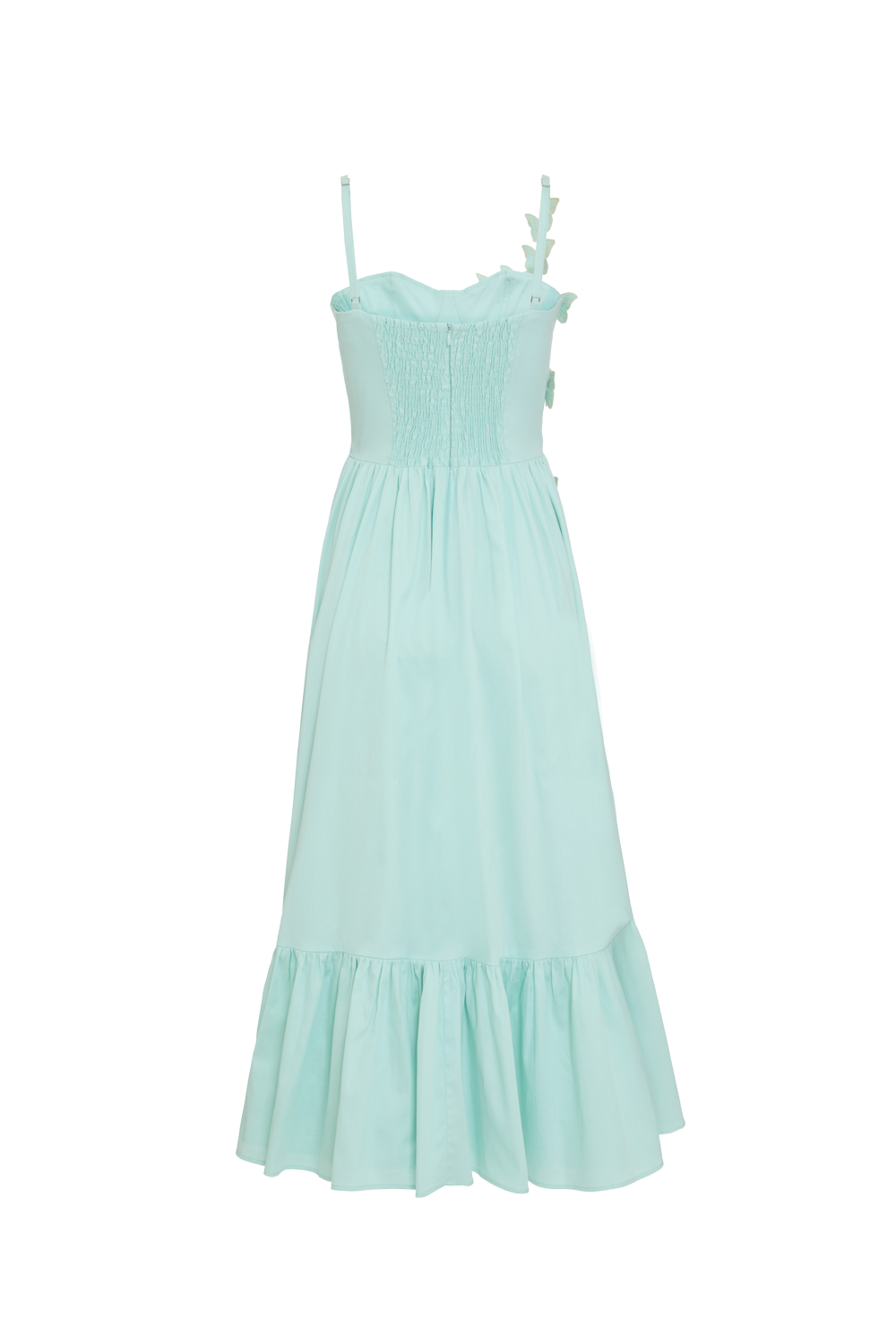 VESTIDO MIDI FLUTTER TRICOLINE  VERDE CLARO