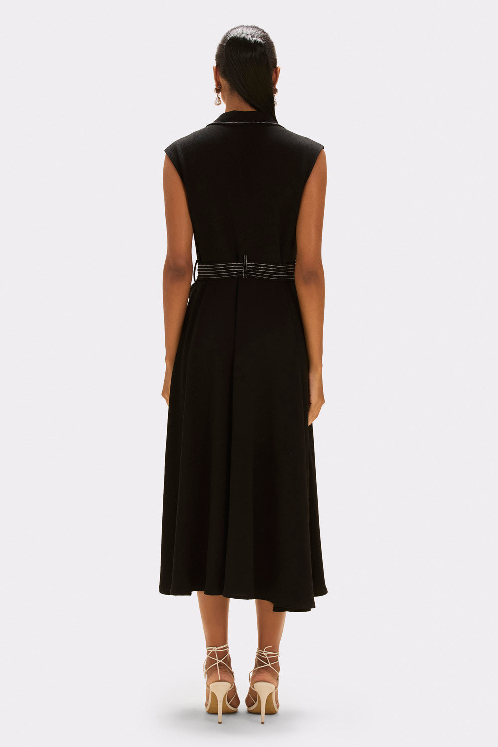 VESTIDO MIDI MODERN TWILL  PRETO