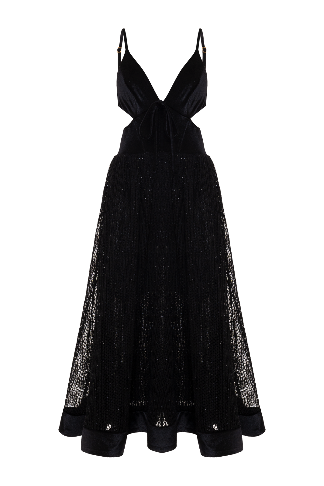 VESTIDO MIDI VELVET ALLURE PRETO