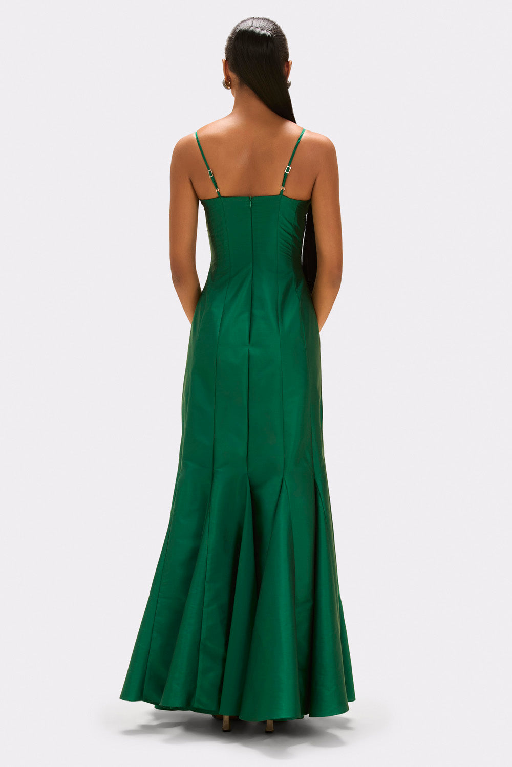 VESTIDO MIDI TAFETÁ  530 VERDE