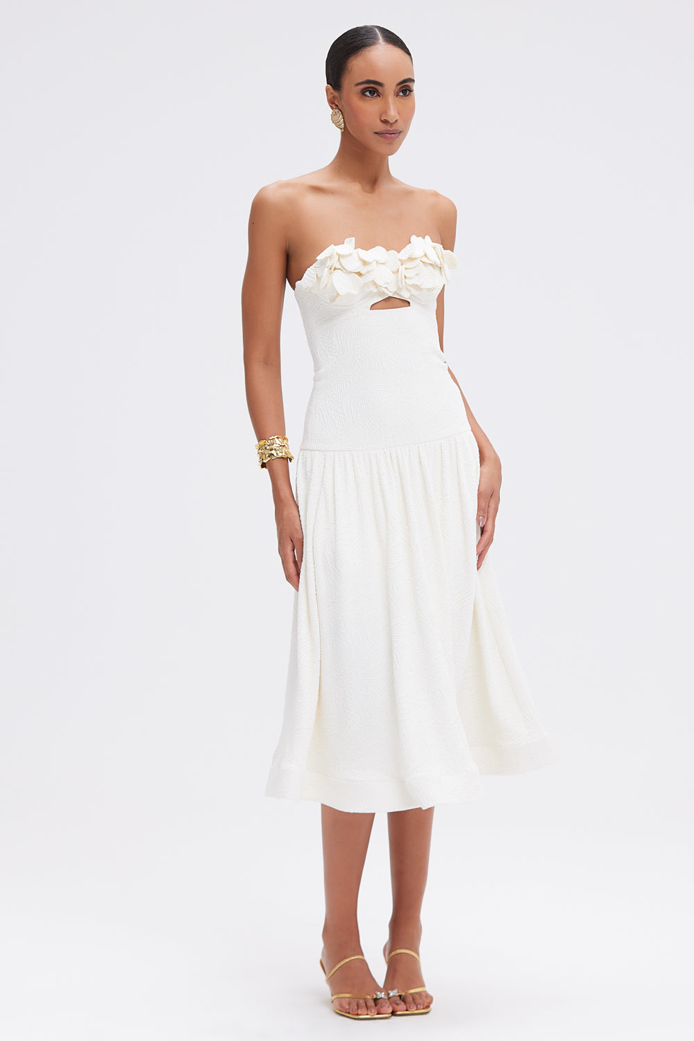 VESTIDO MIDI BREEZE JACQUARD OFF WHITE