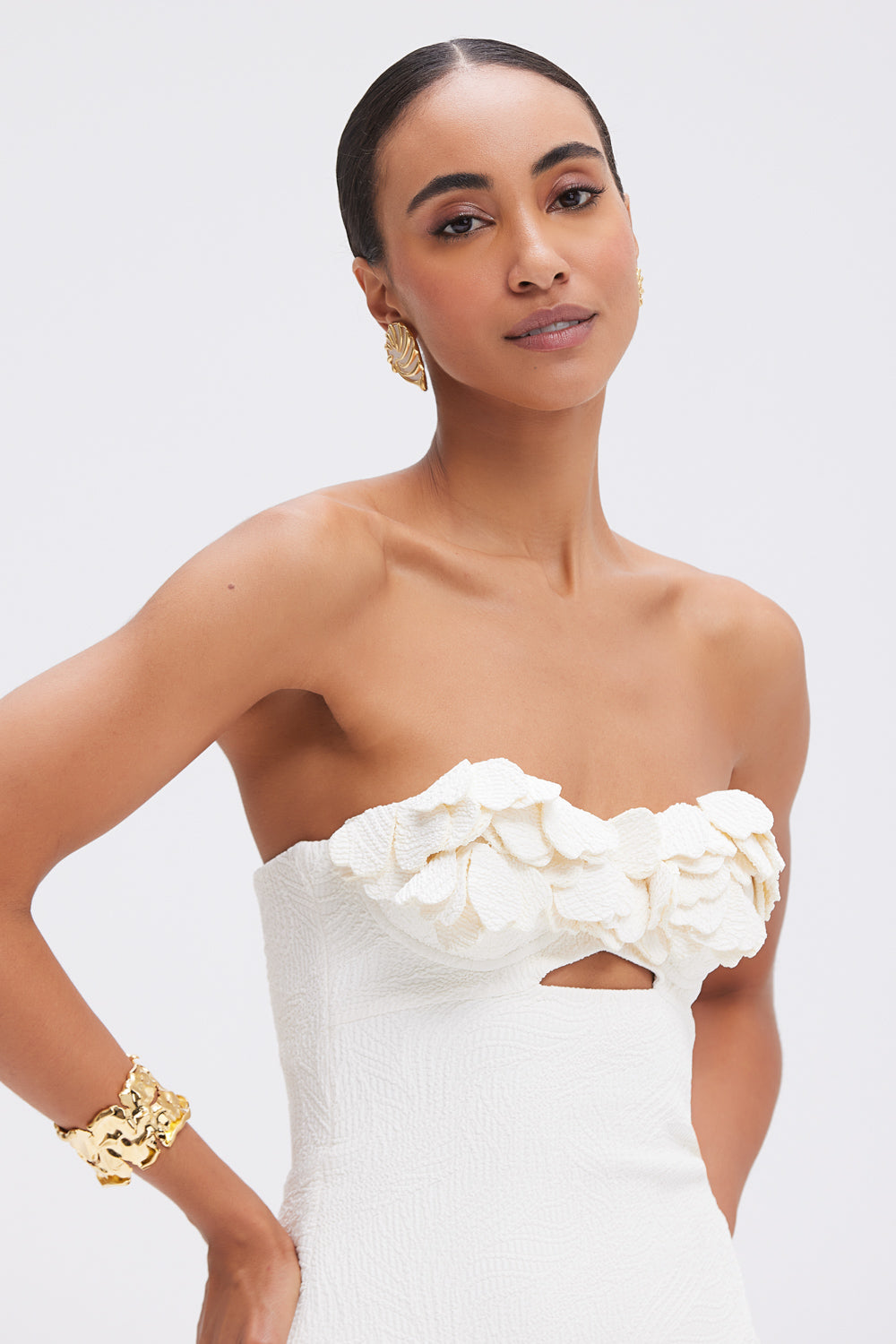 VESTIDO MIDI BREEZE JACQUARD OFF WHITE