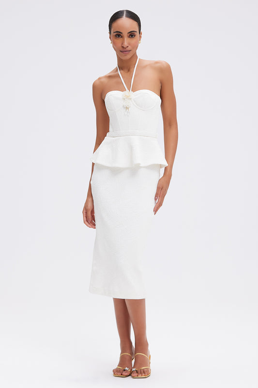 VESTIDO MIDI BREEZE JACQUARD OFF WHITE