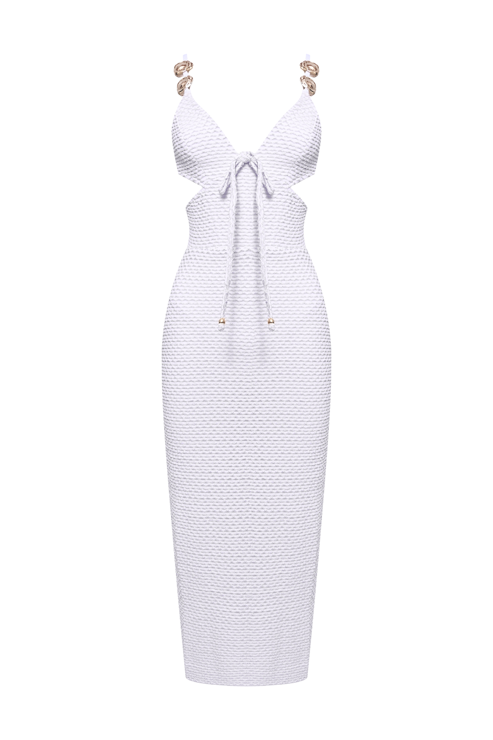 VESTIDO MIDI MALHA GAVEA OFF WHITE