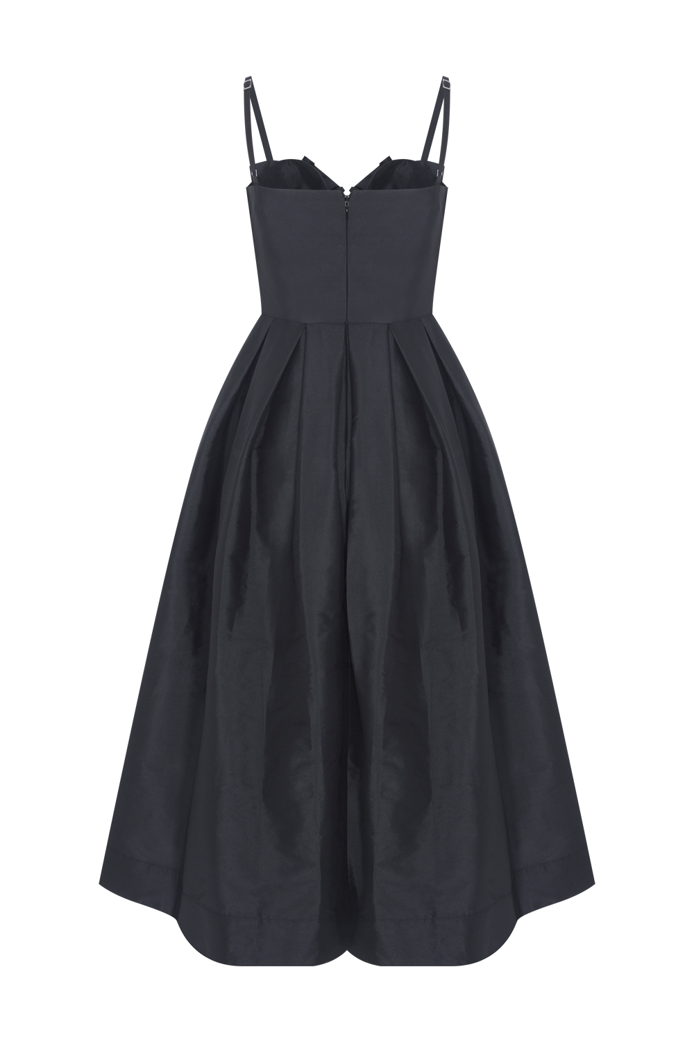 VESTIDO MIDI TAFETÁ BLOOM PRETO