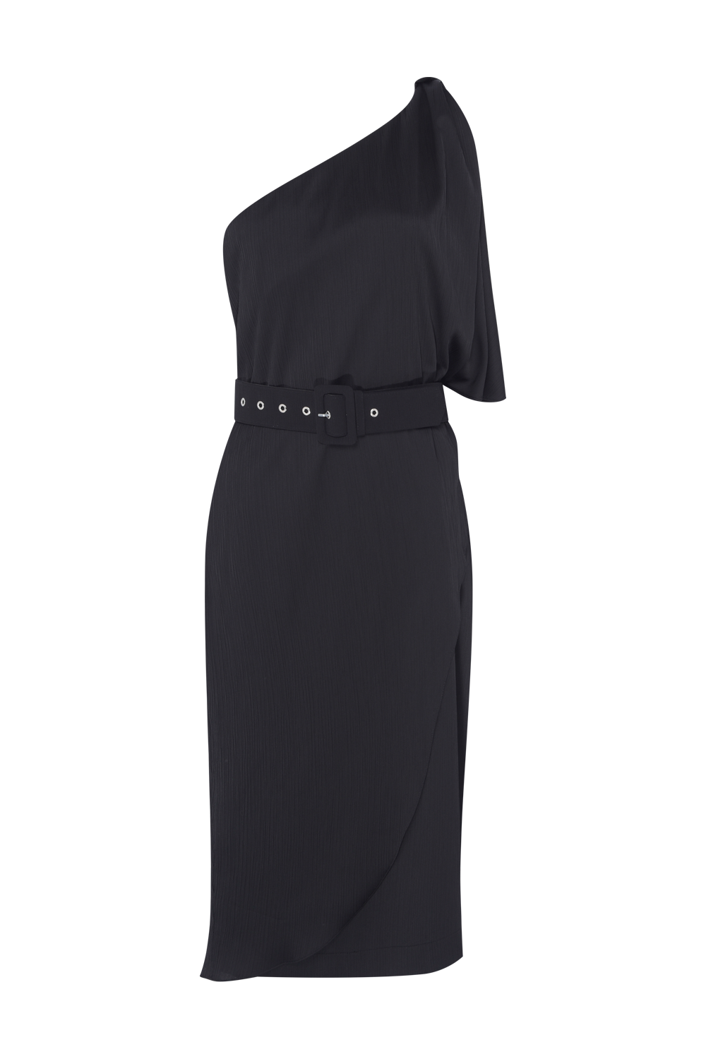 VESTIDO MIDI CETIM OPERA PRETO