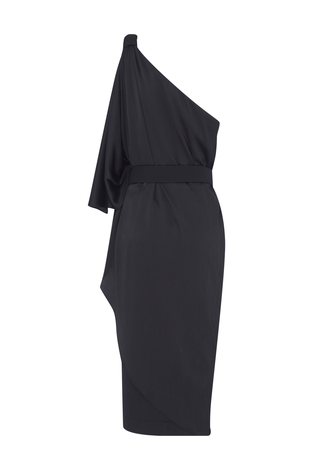 VESTIDO MIDI CETIM OPERA PRETO