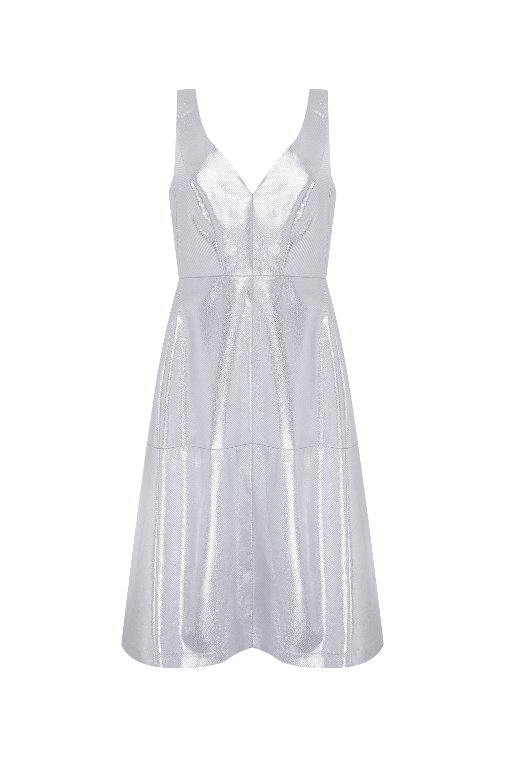 VESTIDO MIDI MALHA SILVER PRATA