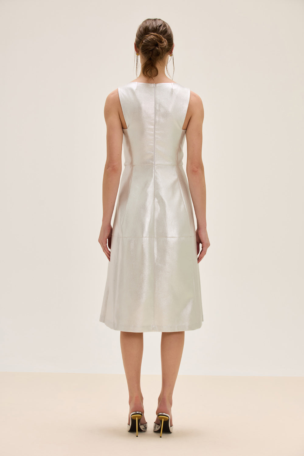 VESTIDO MIDI MALHA SILVER PRATA