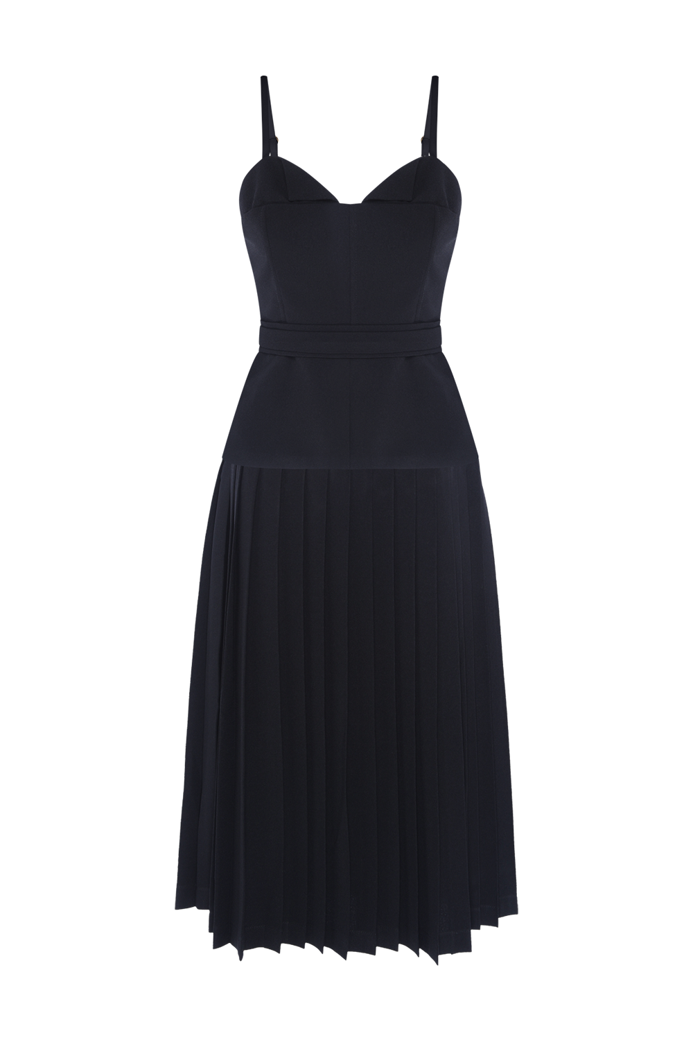 VESTIDO MIDI DUAL CREPE PRETO