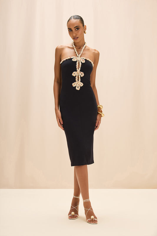 VESTIDO MIDI MALHA JADE PRETO