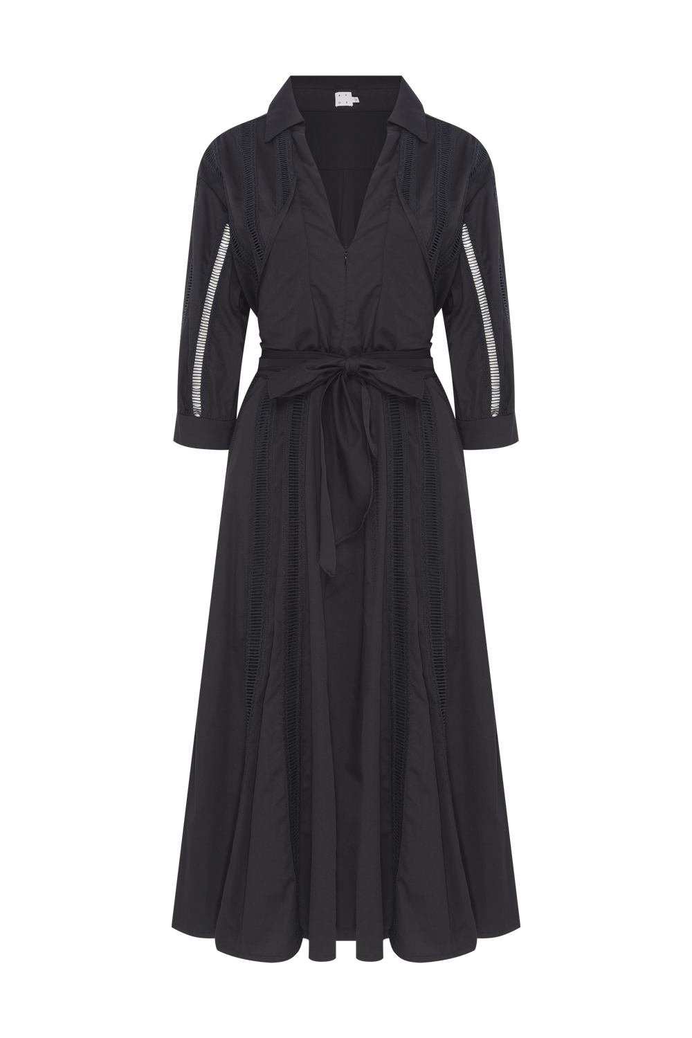 VESTIDO MIDI TRICOLINE SOLENNE PRETO