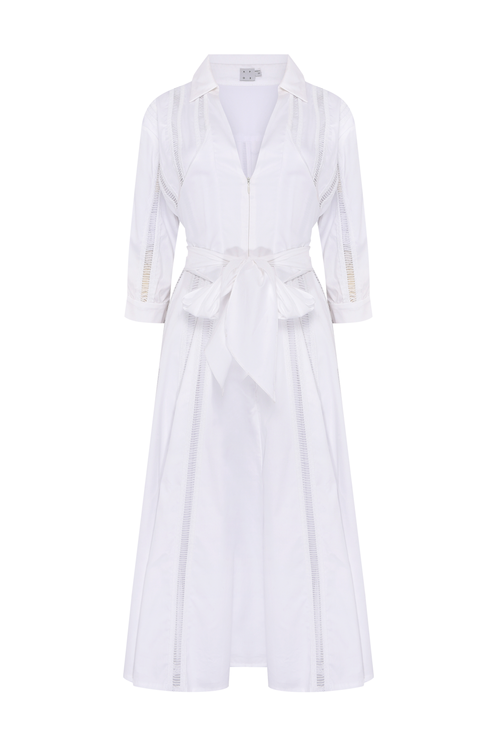 VESTIDO MIDI LINHO SOLENNE OFF WHITE