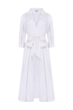 VESTIDO MIDI LINHO SOLENNE OFF WHITE