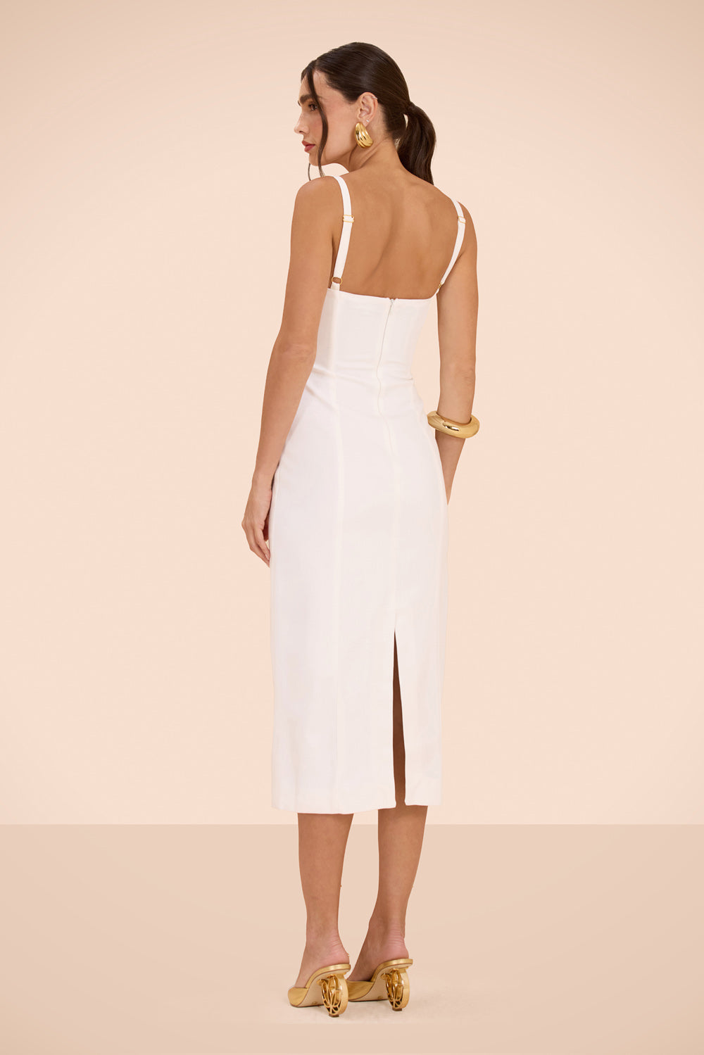 VESTIDO MIDI LINHO ACQUA MIST BRANCO