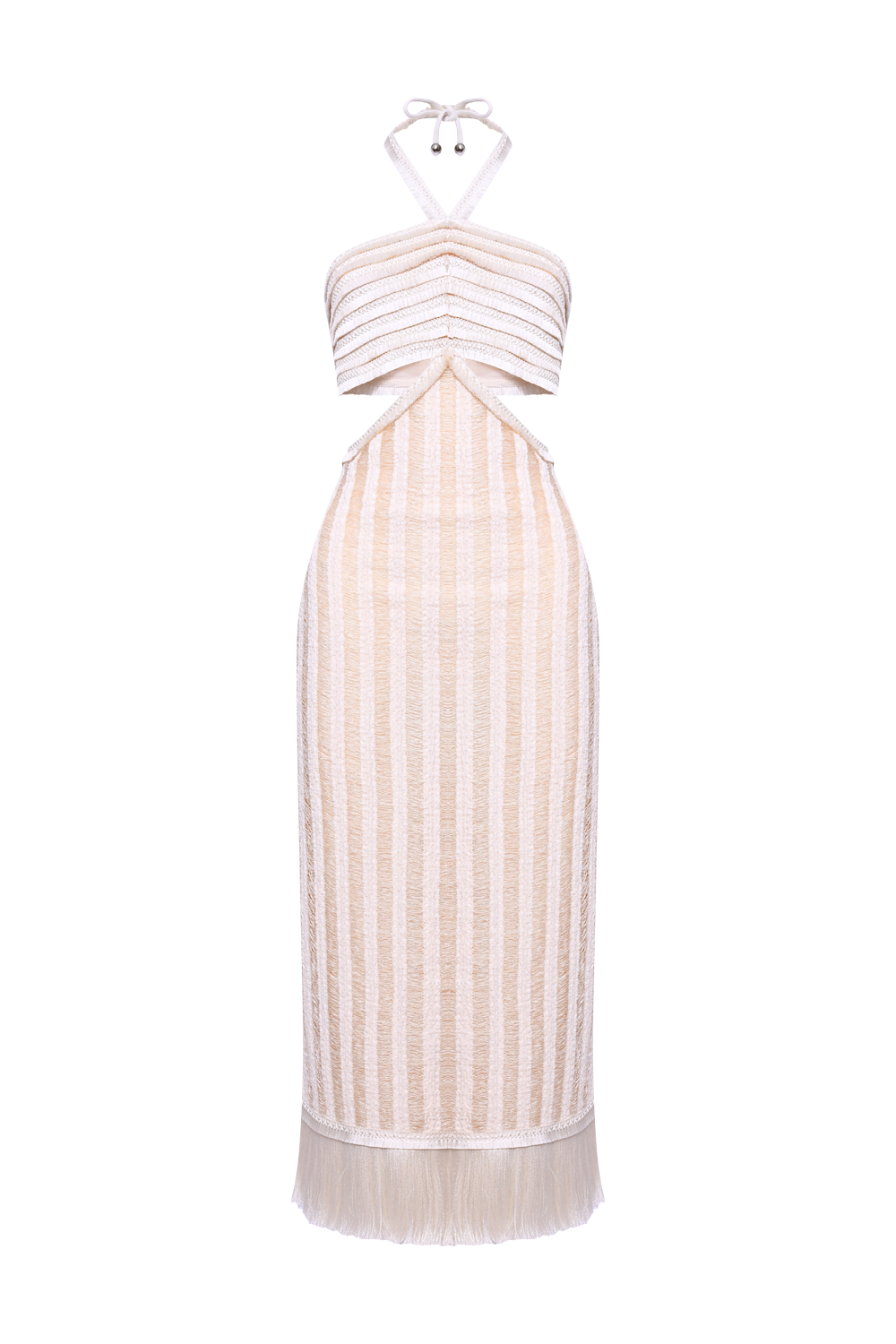 VESTIDO MIDI TELA CELESTE OFF WHITE