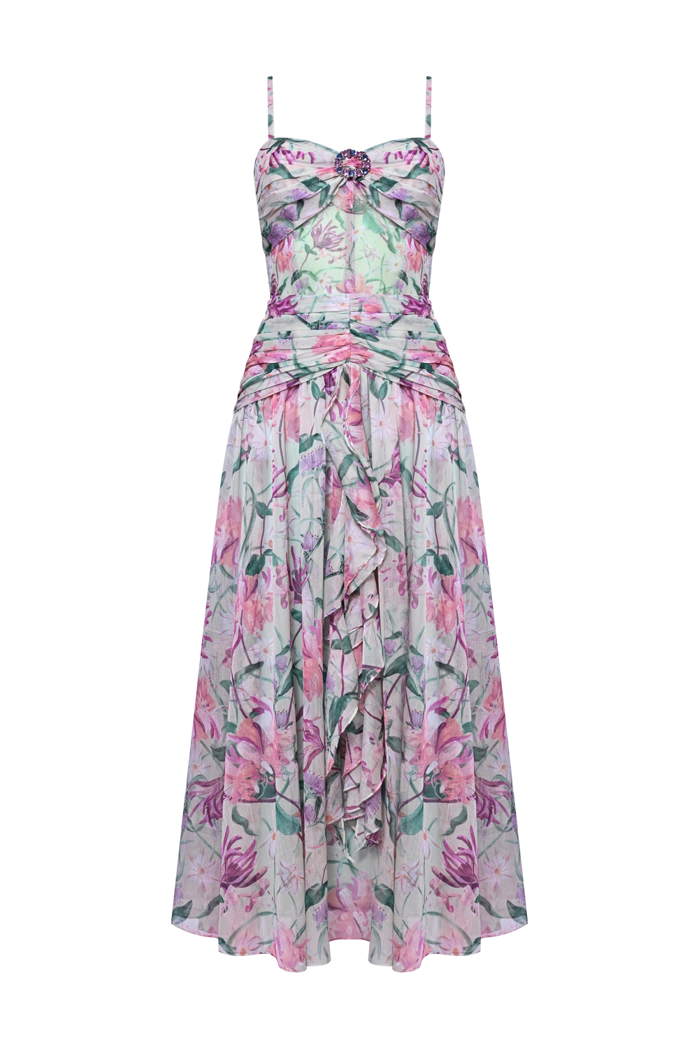VESTIDO MIDI HONEY FLOWER VERDE