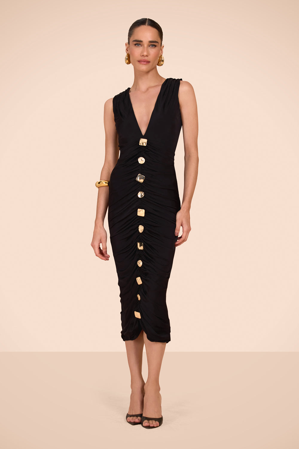 VESTIDO MIDI 
MOONLIT JERSEY  PRETO