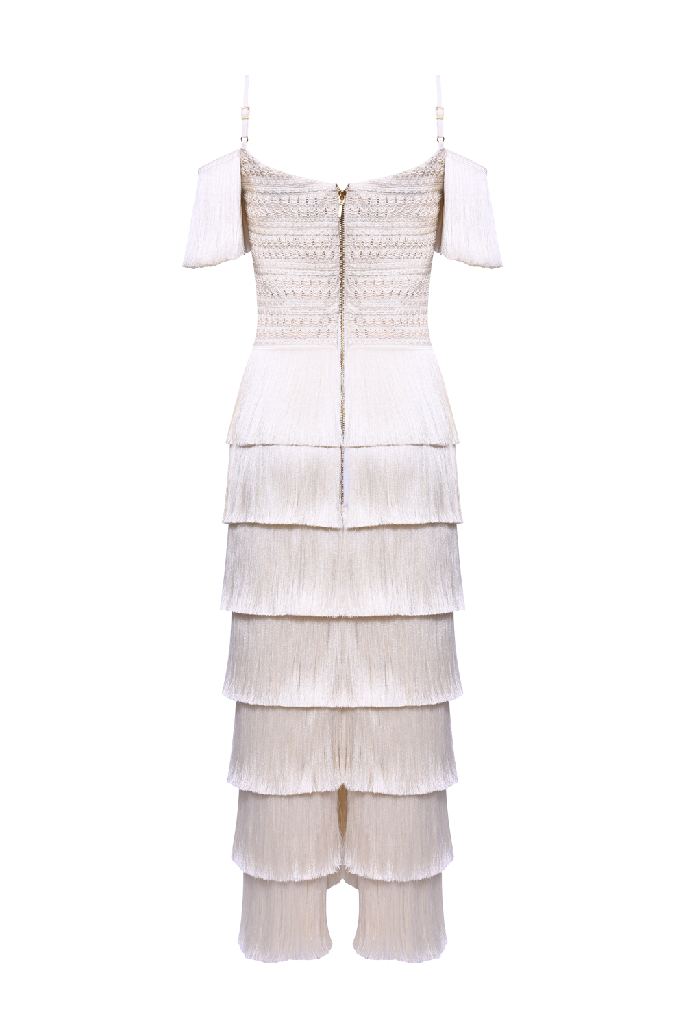 VESTIDO MIDI LYA FRINGE OFF WHITE