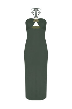 VESTIDO MIDI MALHA HILDA VERDE ESCURO