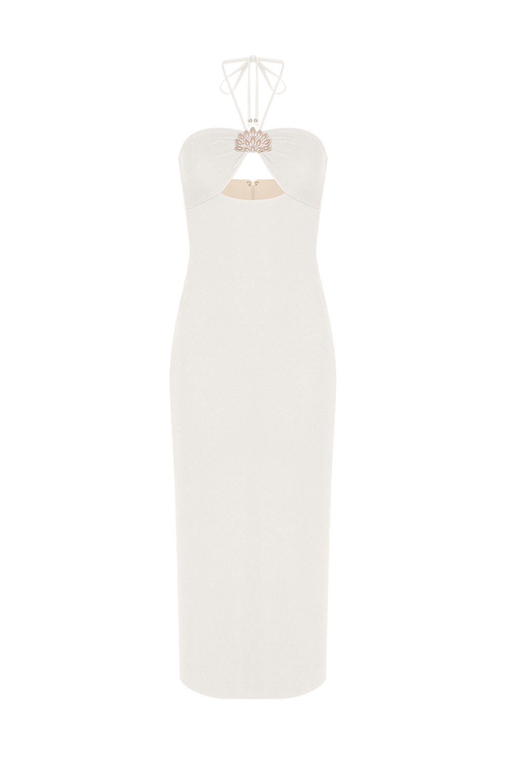 VESTIDO MIDI MALHA HILDA OFF WHITE