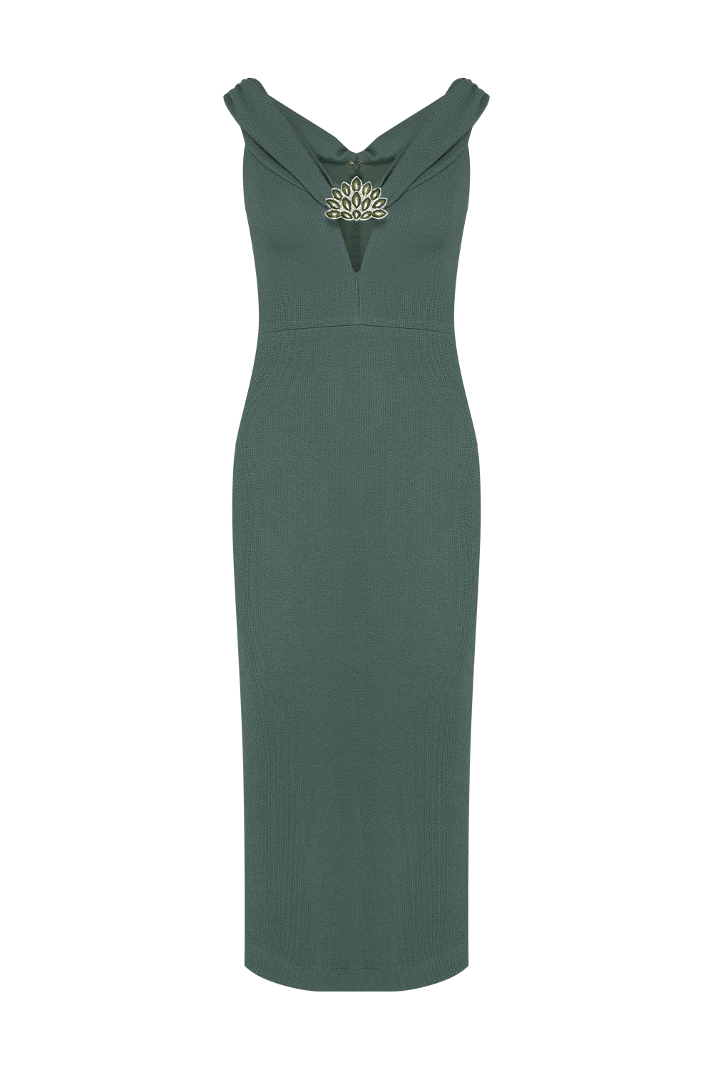 VESTIDO MIDI MALHA HILDA VERDE ESCURO
