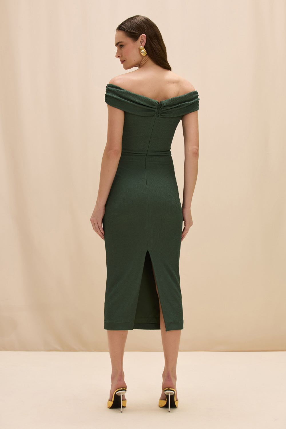 VESTIDO MIDI MALHA HILDA VERDE ESCURO