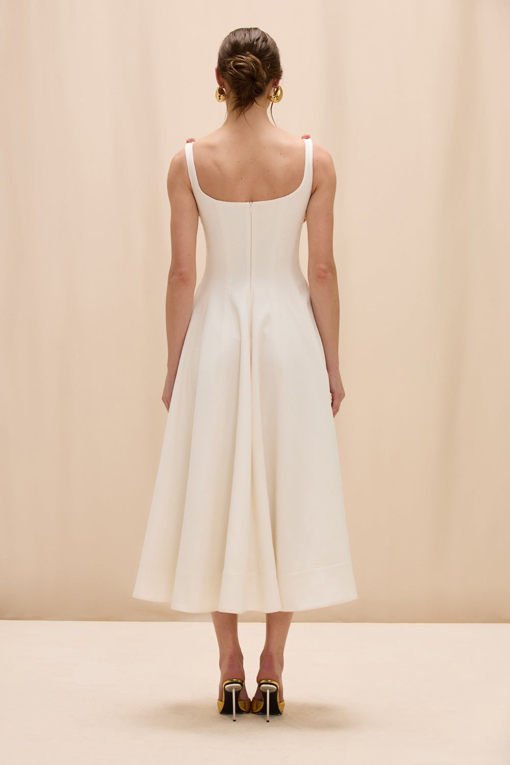 VESTIDO MIDI LINHO GABRIELA OFF WHITE