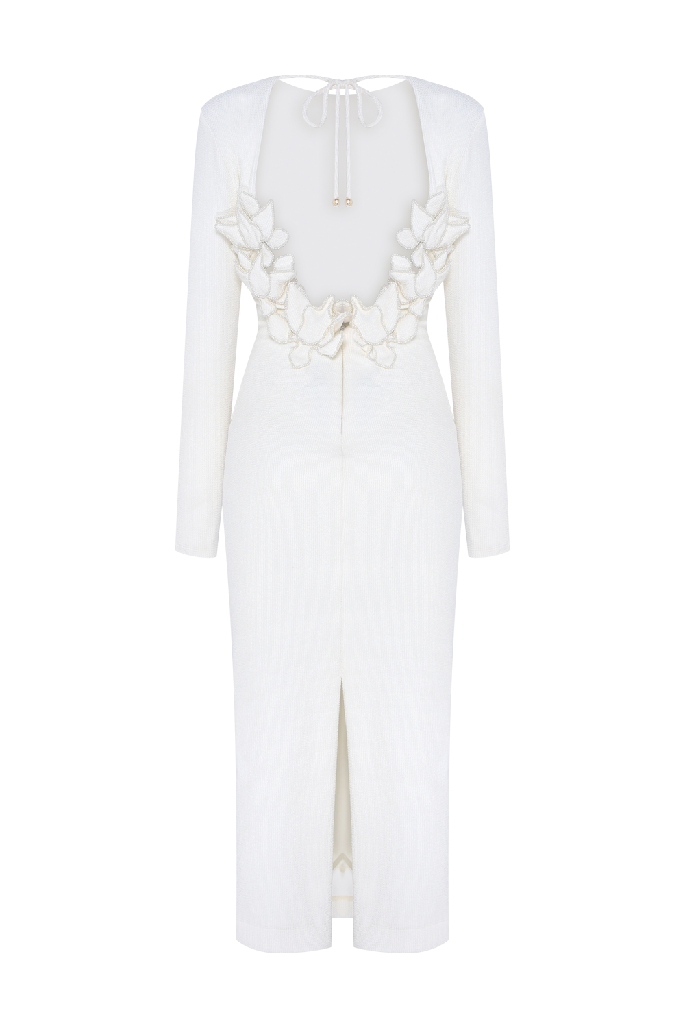 VESTIDO MIDI TAFETA TARSILA OFF WHITE