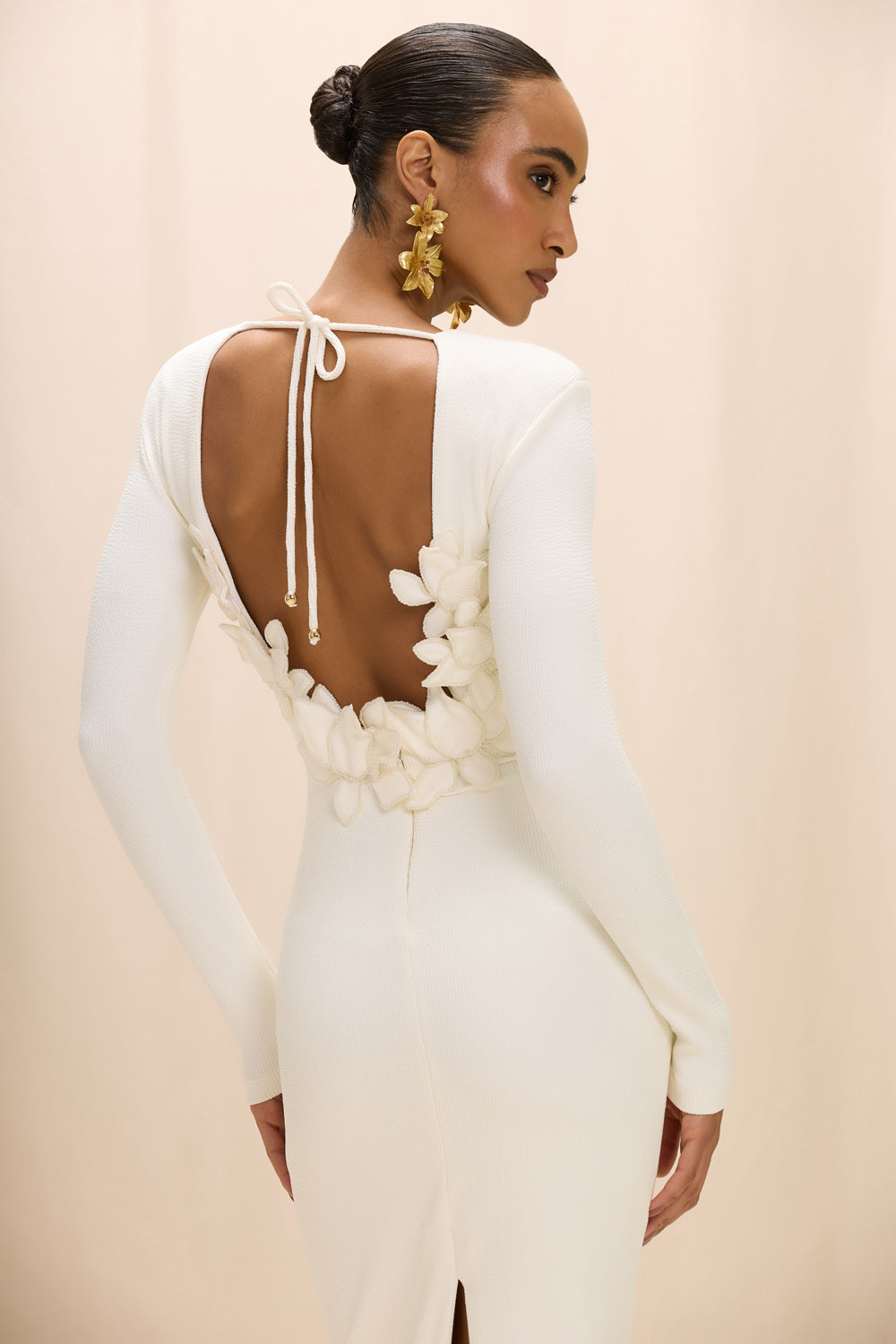 VESTIDO MIDI TAFETA TARSILA OFF WHITE