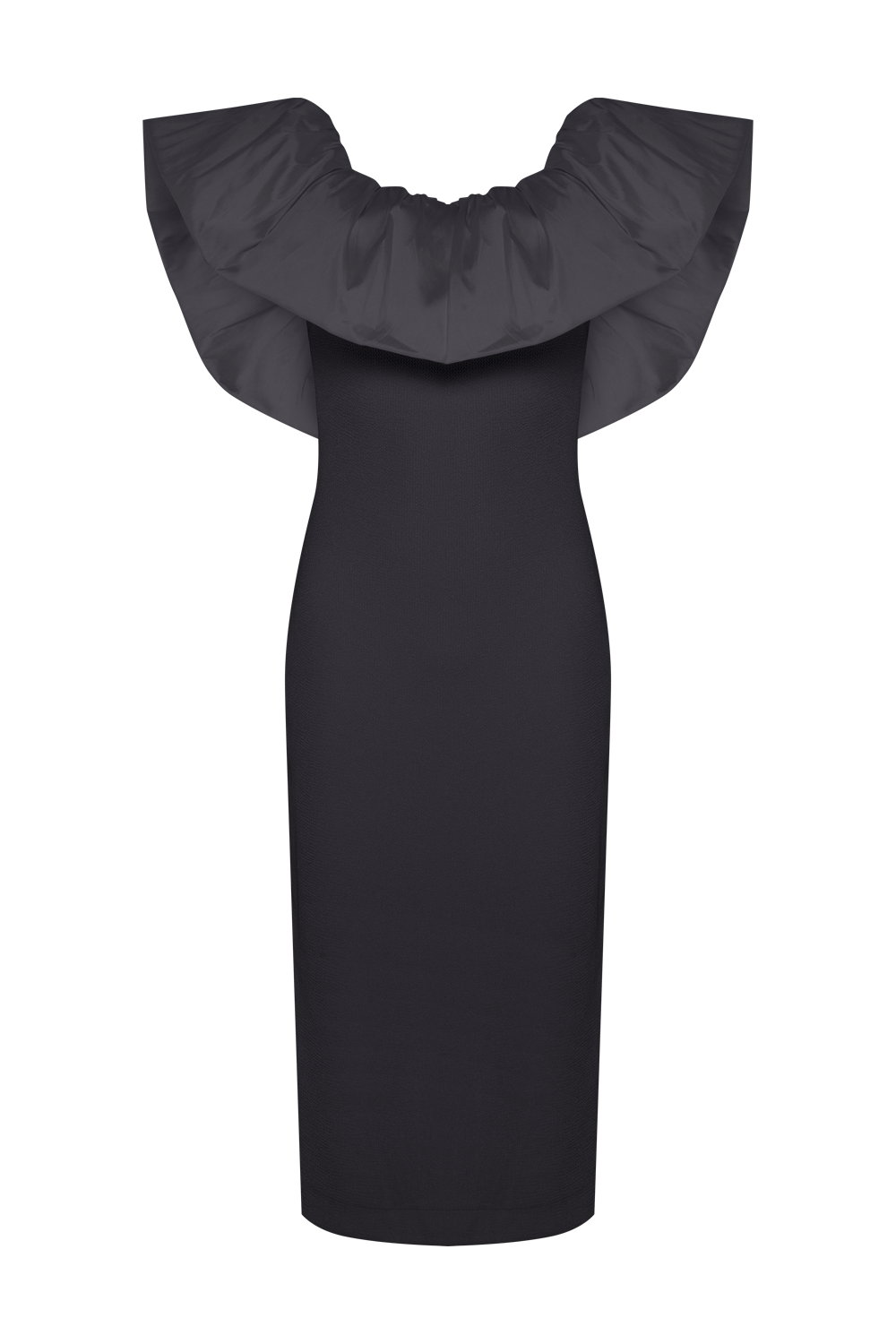 VESTIDO MIDI TAFETA TARSILA PRETO