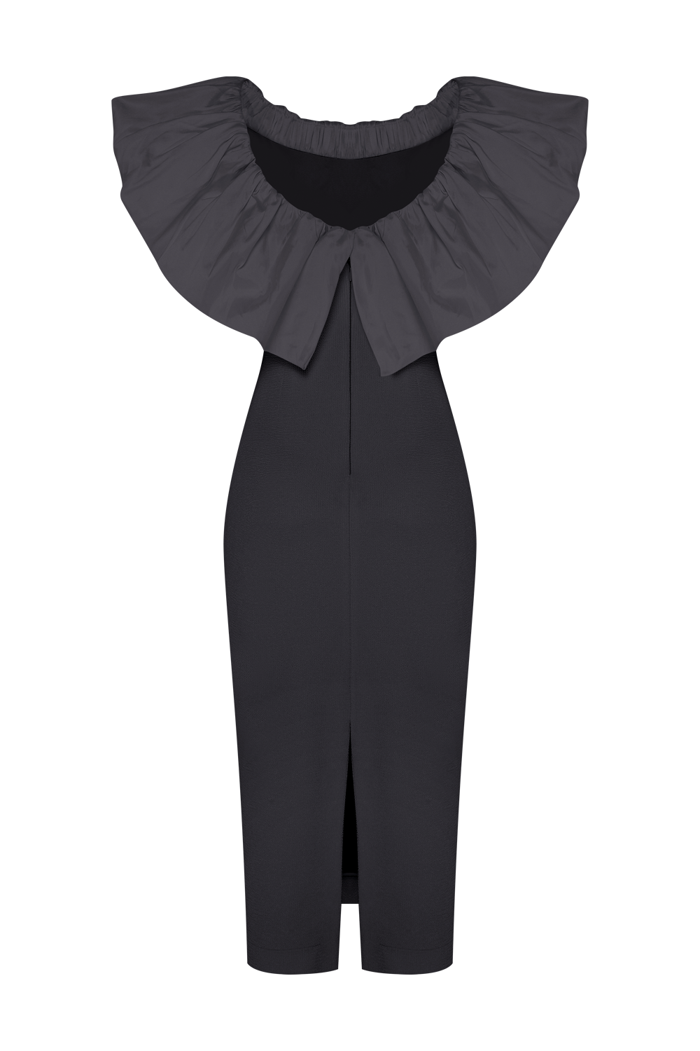 VESTIDO MIDI TAFETA TARSILA PRETO