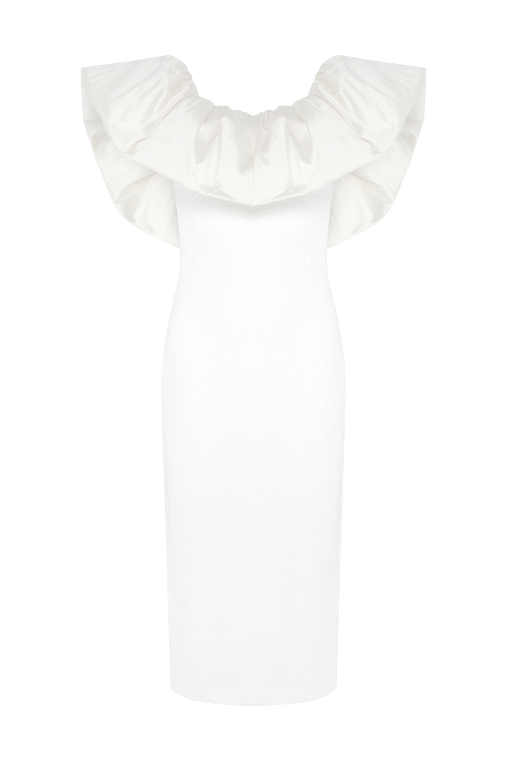 VESTIDO MIDI TAFETA TARSILA OFF WHITE