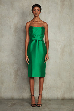 VESTIDO MIDI MIKADO LILIAN VERDE