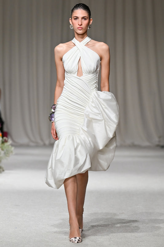 VESTIDO MIDI TAFETÁ TARSILA OFF WHITE
