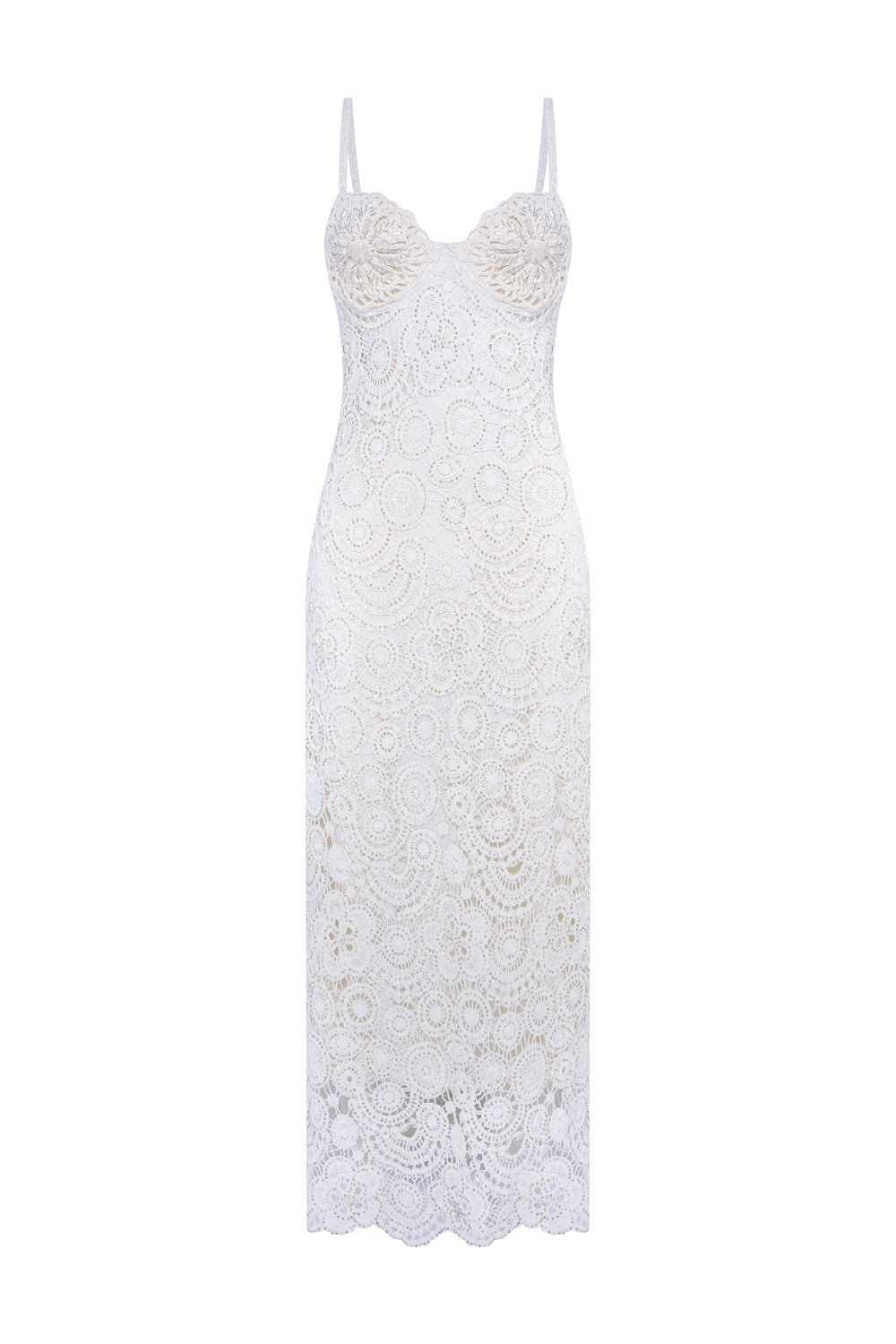 VESTIDO MIDI GAL EMBROIDERY OFF WHITE