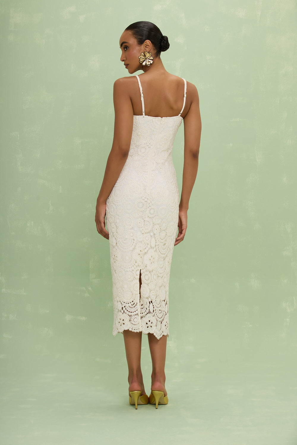VESTIDO MIDI GAL EMBROIDERY OFF WHITE