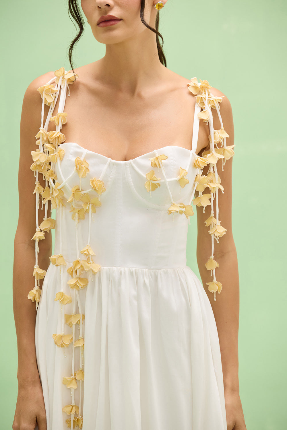 VESTIDO MIDI TRICOLINE LOTUS OFF WHITE